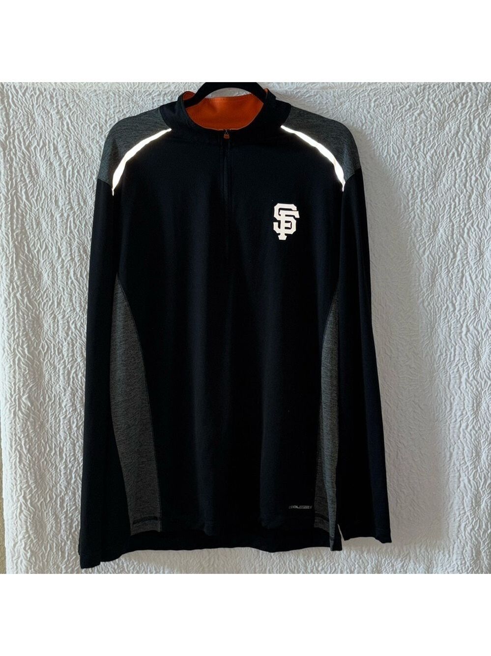 Majestic SF Giants Cool Base 1/4 Zip Long Sleeve Shirt